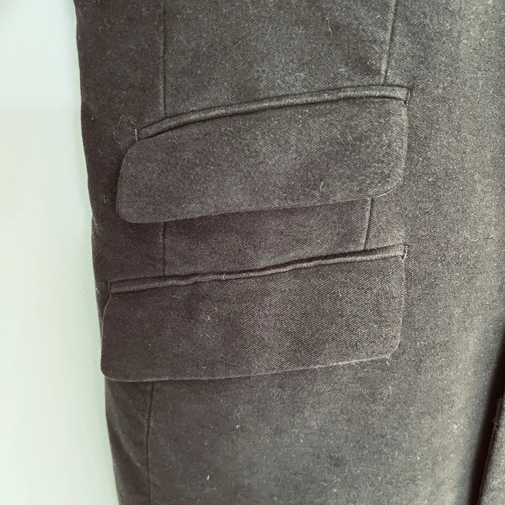 Banana Republic Mens L 100% Cotton Overcoat Brown Tailored Topcoat Hidden Button